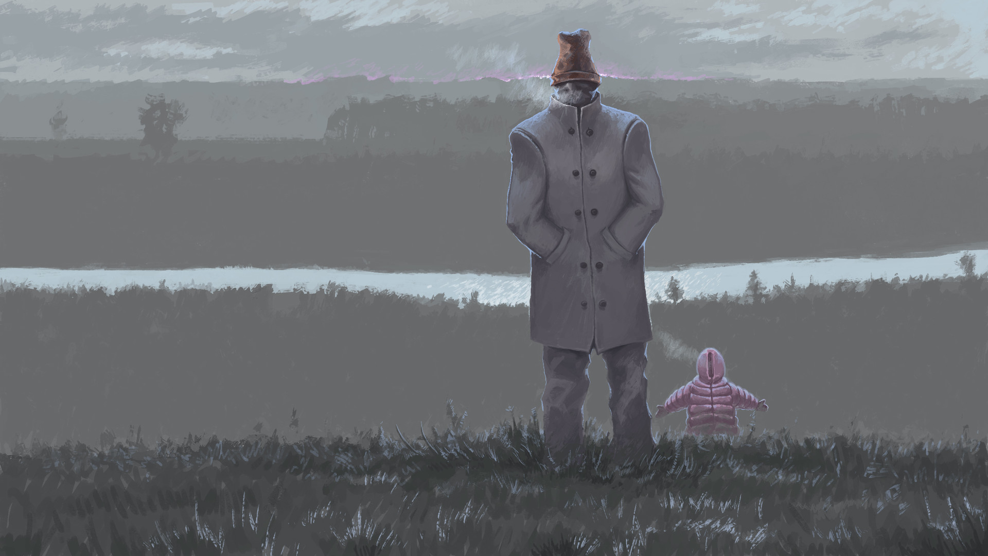 Несколько абстрактных роз в виде пятен алого цвета.